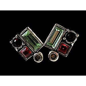 Patricia Locke Multicolor Crystal Post Earrings